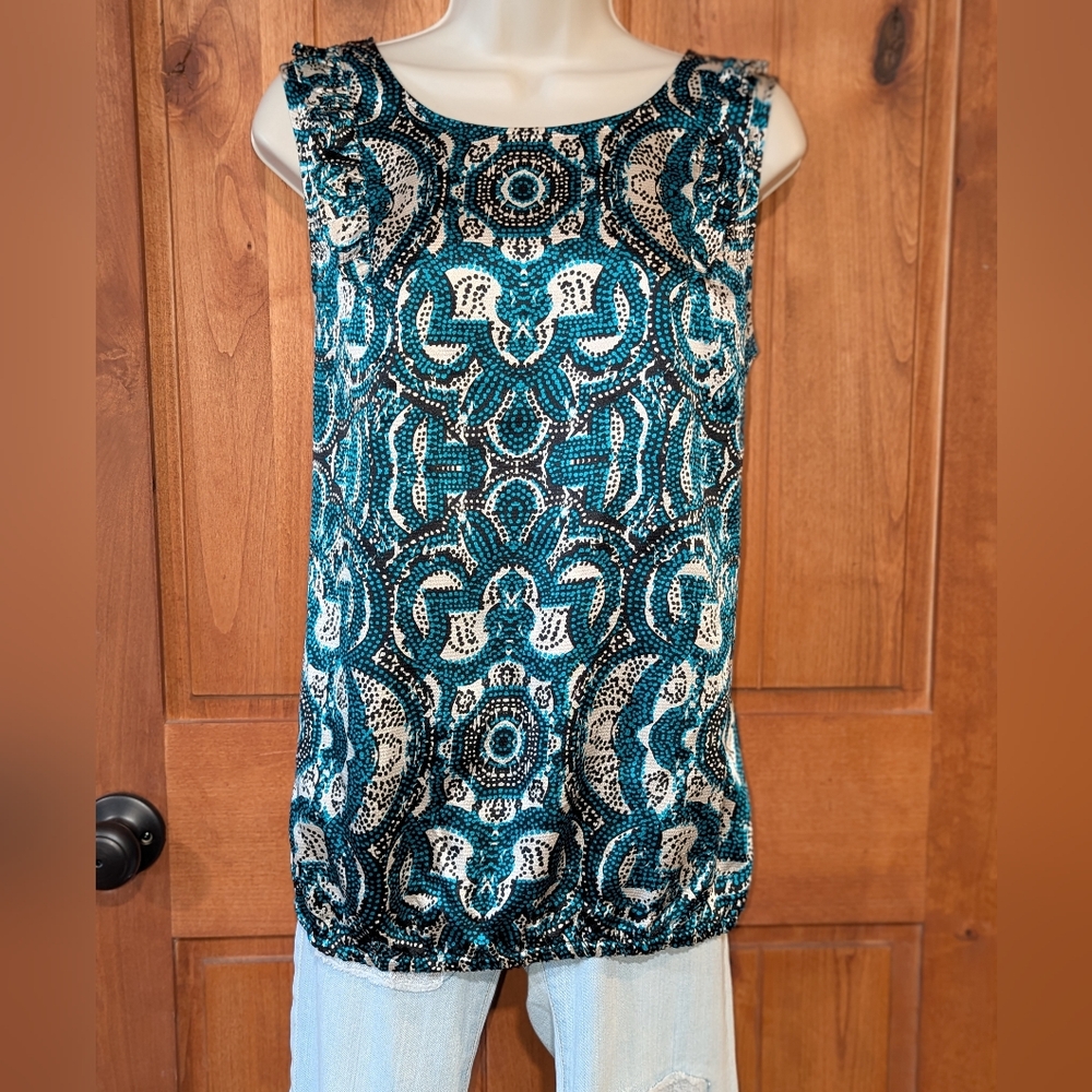 The Limited Teal and‎ Black Blouse